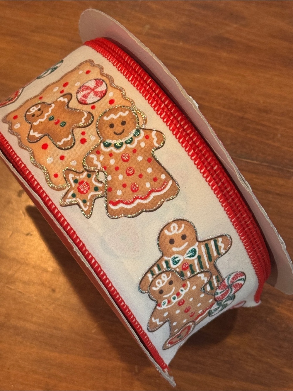 Sealed Kirkland Signature Wired Gingerbread 50 yds 2 1/2” Wide Christmas